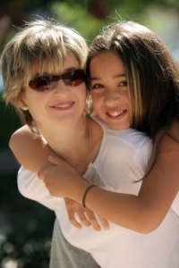 mom with daughter