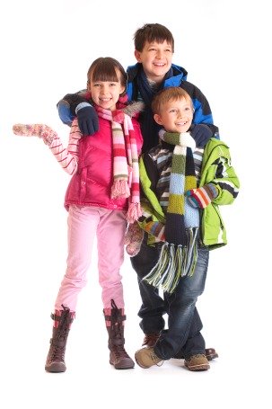 kids in winter clothes